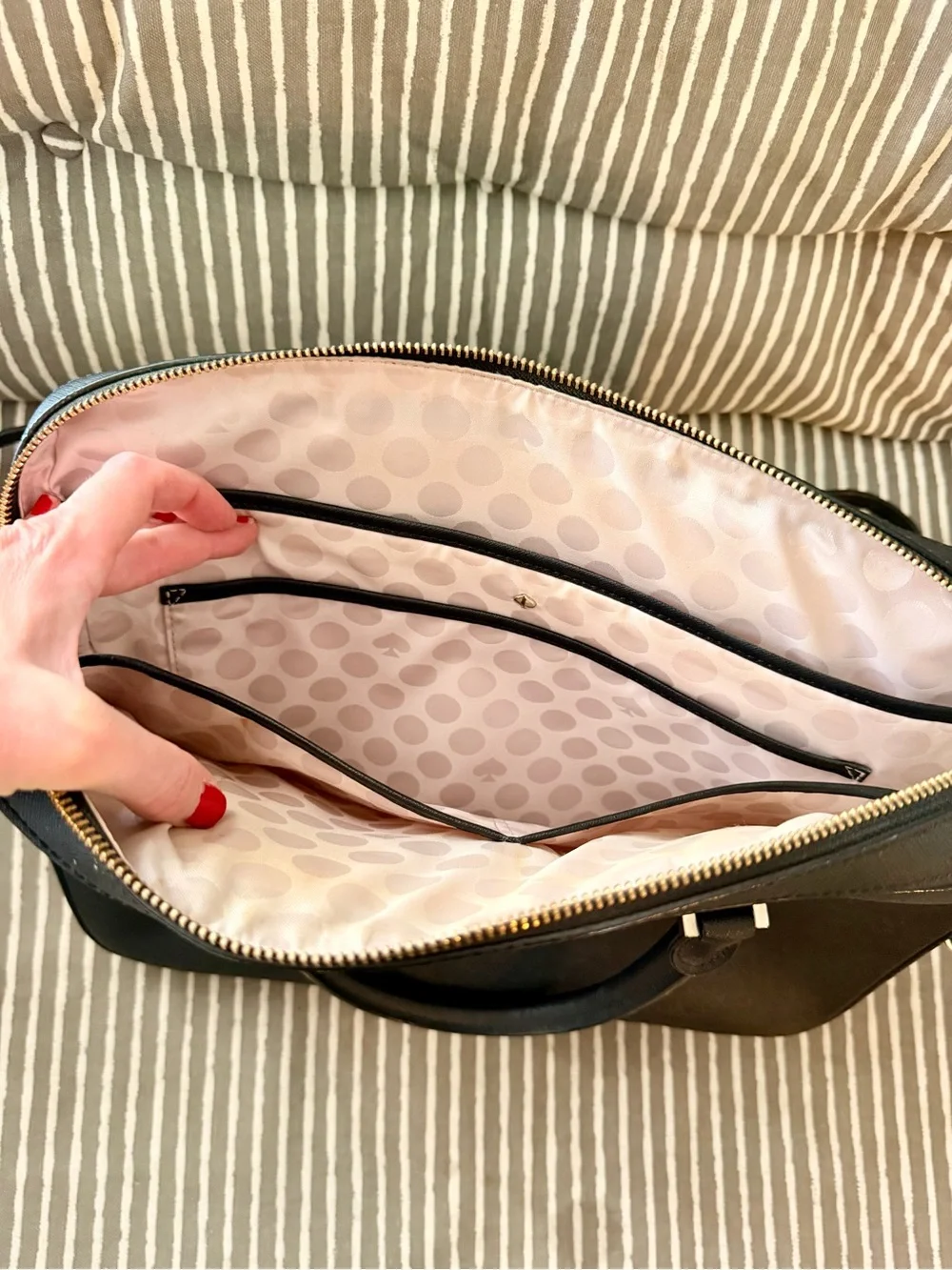 kate spade Black Saffiano Leather Laptop Satchel with Crossbody Strap